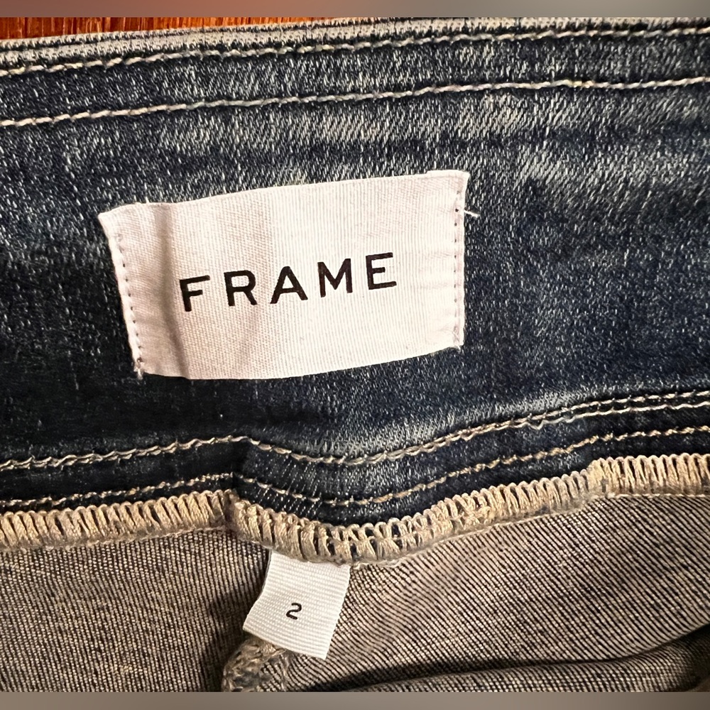 Frame Jet Set Skinny Crop Classic Blue Women's Jeans - Picture 6 of 13